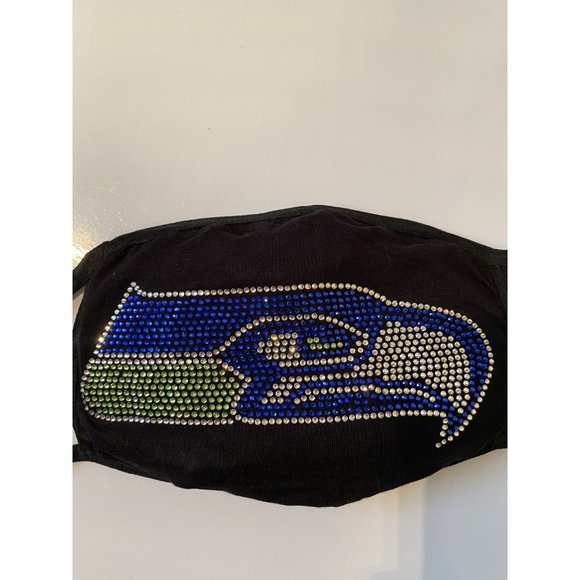 Seattle Seahawks Bling Face Mask Front Logo - Picture 6 of 11